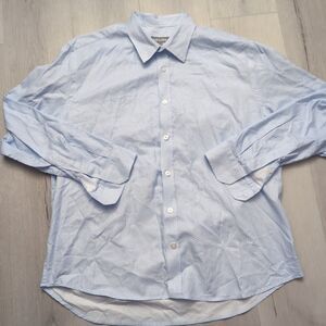 Ash & Erie Shirt Mens Large White Blue Long Sleeve Shirt Ash Erie Button Shirt